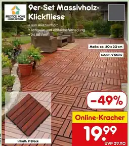 Netto Marken-Discount Prestige home 9er-set massivholz-klickfliese Angebot