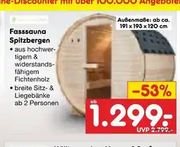 Netto Marken-Discount Arki sauna fasssauna spitzbergen Angebot