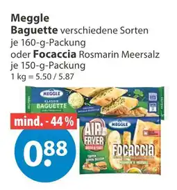 V Markt Meggle baguette oder focaccia Angebot