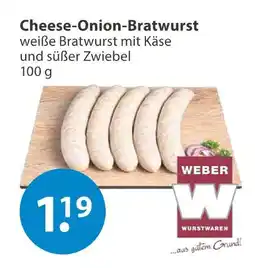V Markt Weber cheese-onion-bratwurst Angebot
