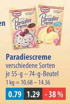 V Markt Dr. oetker paradiescreme Angebot