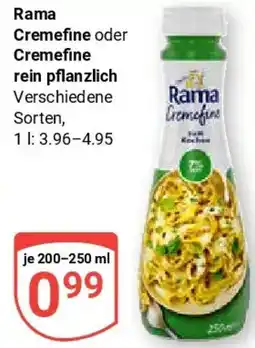 Globus Rama Cremefine oder Cremefine rein pflanzlich Angebot