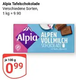 Globus Alpia Tafelschokolade Angebot