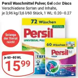 Globus Persil Waschmittel Pulver, Gel oder Discs Angebot