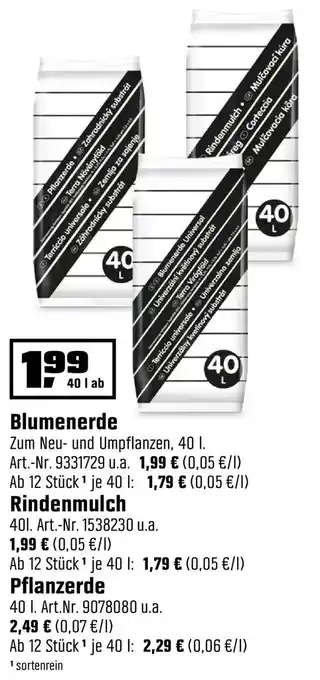 OBI Blumenerde, Rindenmulch, Pflanzerde Angebot