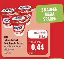 Feneberg Zott Sahne-Joghurt, Pure Joy oder Dessert Angebot