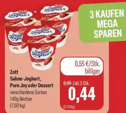 Feneberg Zott Sahne-Joghurt, Pure Joy oder Dessert Angebot