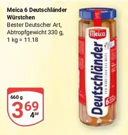 Globus Meica 6 Deutschländer Würstchen Angebot