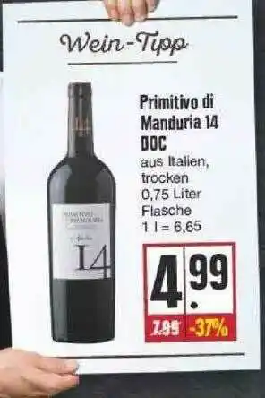 Edeka Primitivo Di Manduria 14 DOC Angebot