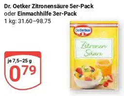 Globus Dr. Oetker Zitronensäure oder Einmachhilfe Angebot