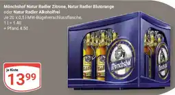 Globus Mönchshof Natur Radler Zitrone, Natur Radler Blutorange oder Natur Radler Alkoholfrei Angebot
