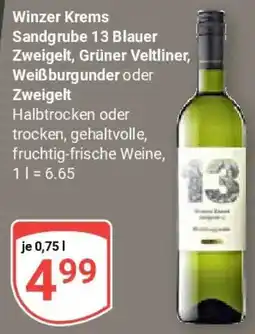 Globus Winzer Krems Sandgrube 13 Blauer Zweigelt, Grüner Veltliner, Weißburgunder oder Zweigelt Angebot