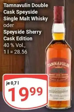 Globus Tamnavulin Double Cask Speyside Single Malt Whisky oder Speyside Sherry Cask Edition Angebot