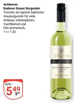 Globus Achkarren Badener Grauer Burgunder Angebot