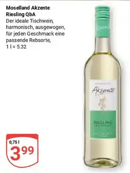 Globus Moselland Akzente Riesling QbA Angebot