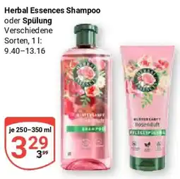 Globus Herbal Essences Shampoo oder Spülung Angebot
