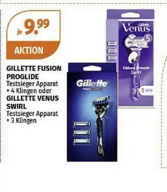 Müller Gillette Fusion Proglide Testsieger Apparat, Gillette Venus Swirl Testsieger Apparat Angebot