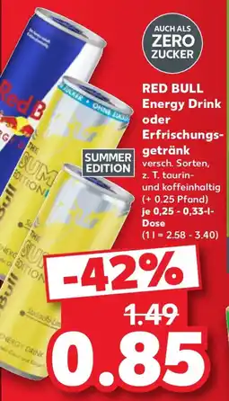 Kaufland RED BULL Energy Drink oder Erfrischungsgetränk Angebot
