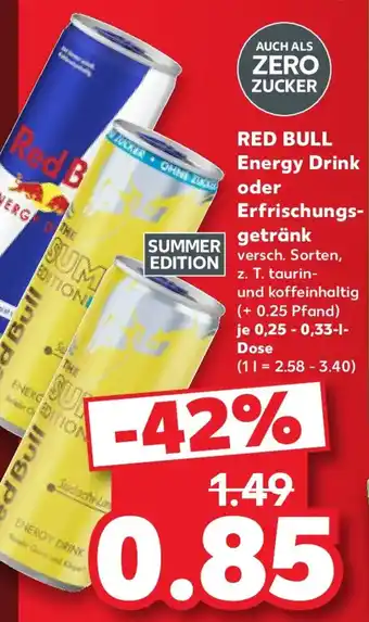 Kaufland RED BULL Energy Drink oder Erfrischungsgetränk Angebot