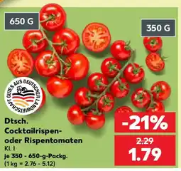 Kaufland Dtsch. Cocktailrispen- oder Rispentomaten Angebot