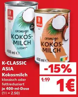 Kaufland K-CLASSIC ASIA Kokosmilch Angebot