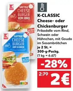 Kaufland K-CLASSIC Cheese- oder Chickenburger Angebot