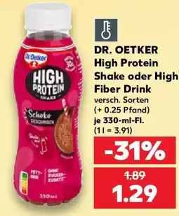 Kaufland DR. OETKER High Protein Shake oder High Fiber Drink Angebot