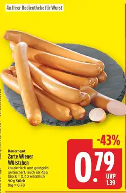 E-Center Bauerngut zarte wiener würstchen Angebot