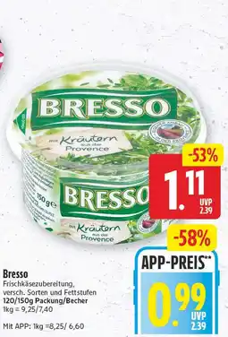 E-Center Bresso frischkäsezubereitung Angebot