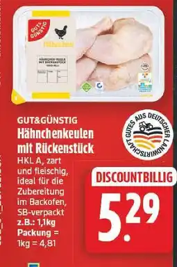 E-Center Gut&günstig hähnchenkeulen mit rückenstück Angebot