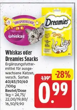 E-Center Whiskas snacks Angebot