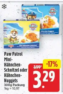 E-Center Paw patrol mini-hähnchen-schnitzel Angebot