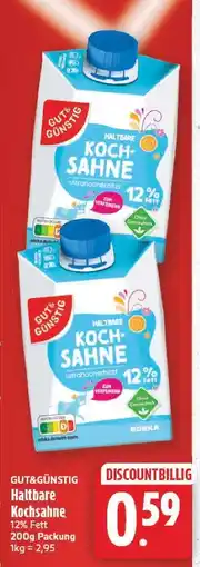 E-Center Gut&günstig haltbare kochsahne Angebot