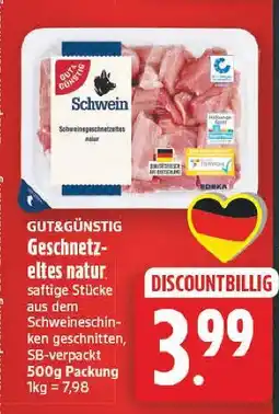 E-Center Gut&günstig geschnetzeltes natur Angebot