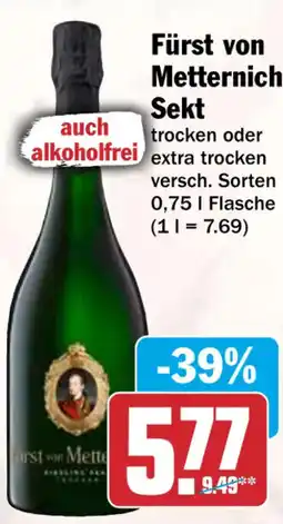 HIT Fürst von Metternich Sekt Angebot