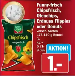 HIT Funny-frisch Chipsfrisch, Ofenchips, Erdnuss Flippies oder Donuts Angebot