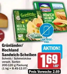 HIT Grünländer/ Hochland Sandwich-Scheiben Angebot