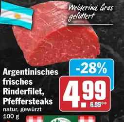 HIT Argentinisches frisches Rinderfilet, Pfeffersteaks Angebot