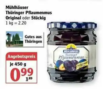 Globus Mühlhäuser Thüringer Pflaumenmus Original Oder Stückig Angebot