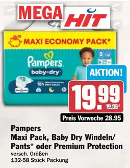 HIT Pampers Maxi Pack, Baby Dry Windeln/ Pants oder Premium Protection Angebot