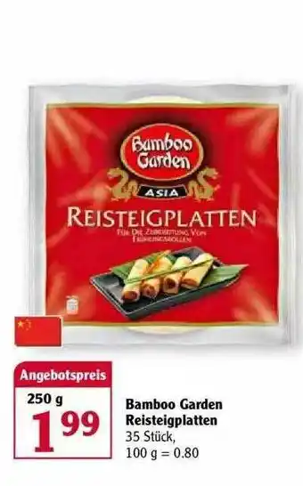 Globus Bamboo Garden Reisteigplatten Angebot