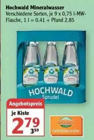 Globus Hochwald Mineralwasser Angebot