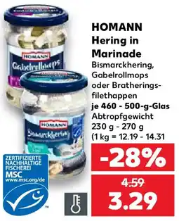 Kaufland HOMANN Hering in Marinade Angebot