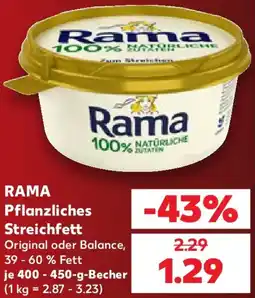 Kaufland RAMA Pflanzliches Streichfett Angebot