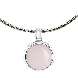 Netto Marken-Discount Zeeme Gemstones Halskette 925 Sterling Silber rhodiniert mit echtem Rosenquarz 12mm Angebot