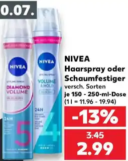 Kaufland NIVEA Haarspray oder Schaumfestiger Angebot