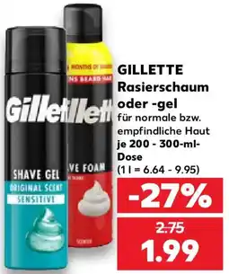 Kaufland GILLETTE Rasierschaum oder gel Angebot