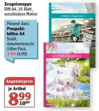 Globus Zeugnismappe Din A4, 10 Blatt Angebot