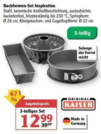 Globus Backformen-Set Inspiration Angebot