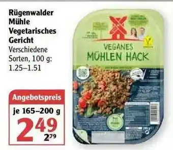 Globus Rügenwalder Mühle Vegetarisches Gericht Angebot